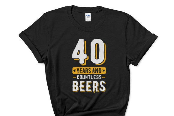 40th Birthday 40 Years Countless Beers Graphics Review