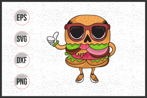 Cartoon Character Burger with Sunglass Graphics and Illustrations Review