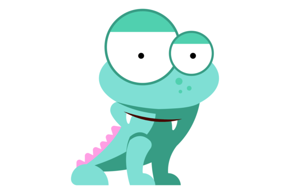 Cute Dragon Toy. Cute Green Lizard Graphics & Illustrations Review