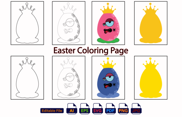 Easter Coloring Pages Easter Vector for Graphics and Coloring Pages Amp
