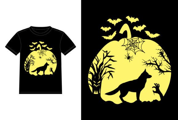 German Shepherd in Pumpkin Halloween Graphics for T-Shirt Designs