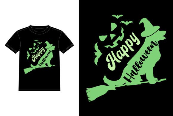 Golden Retriever is Flying Halloween Graphics for T-Shirt Designs