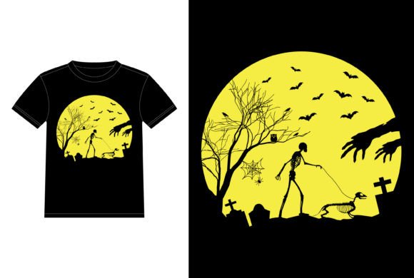 Skeleton Walking Labrador Retriever Graphics for T-Shirt Designs