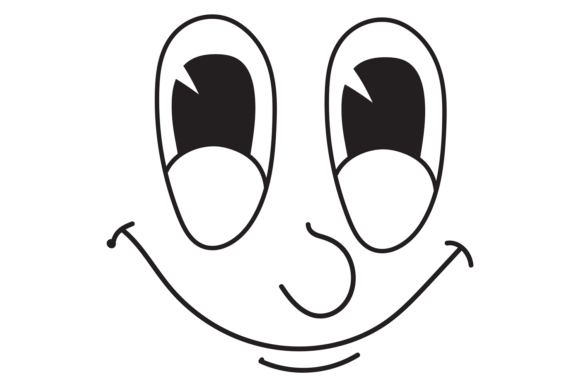 Smiling Comic Face Graphics for Handmade Illustrations