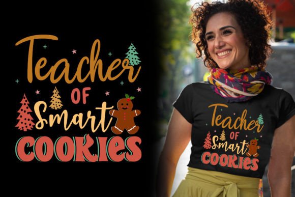 Teacher of Smart Cookies Retro Christmas Graphics and T-Shirt Designs Review